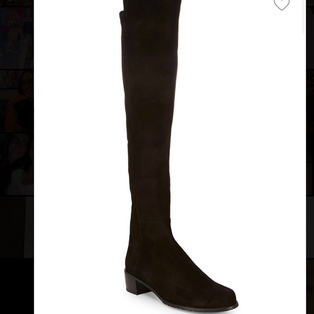 Stuart Wietzman black suede thigh high boots